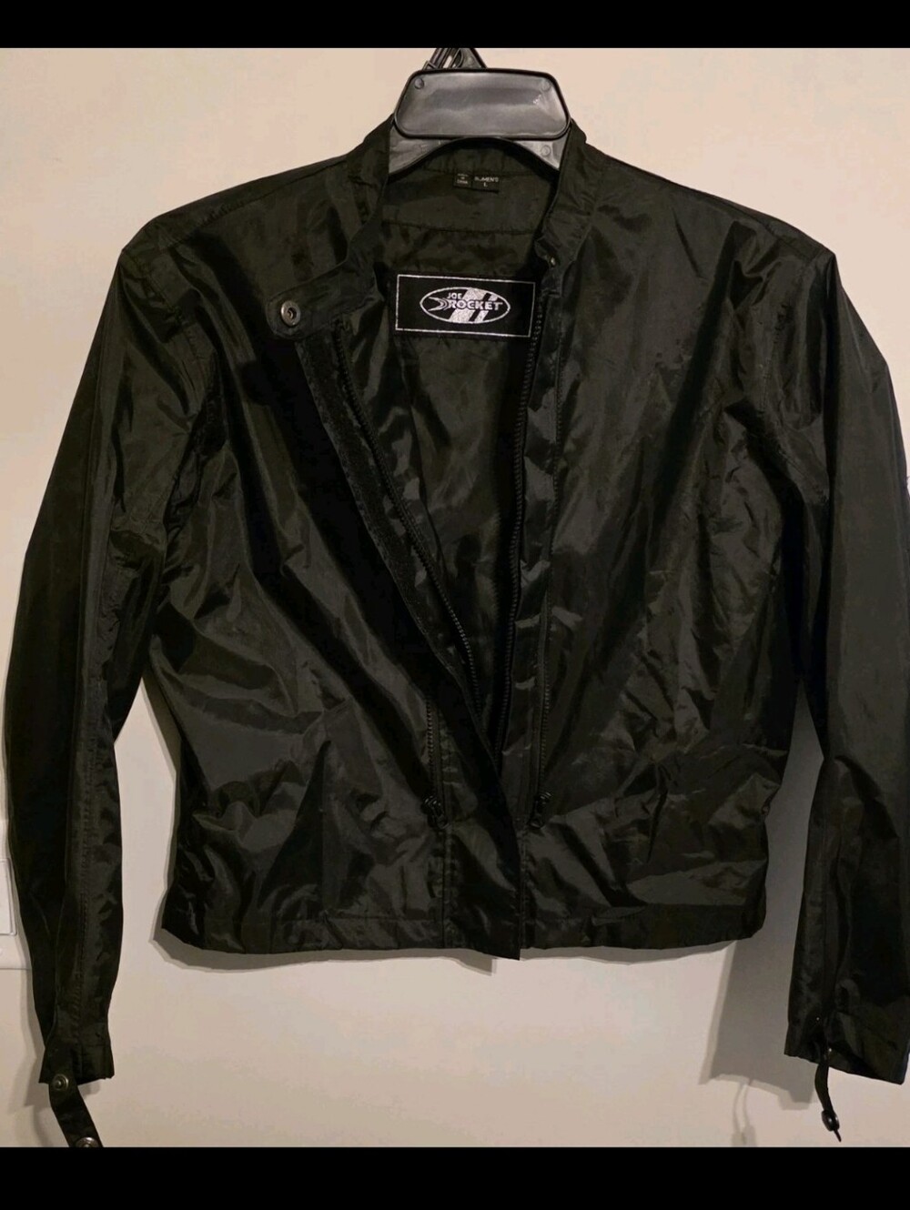 Joe Rocket Women’s Large Black Motorcycle Waterproof Windbreaker Zip In Jacket